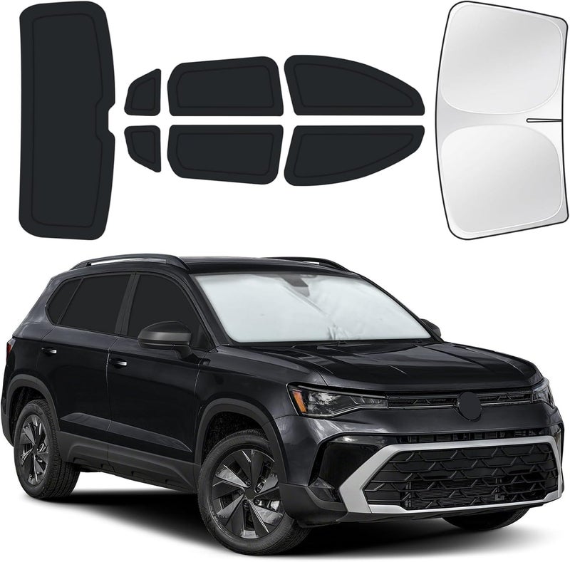 JASVIC for Volkswagen Taos 2022-2026 Car Window Shades, 8pcs Privacy Sun Shade Set for Front Windshield Side and Rear Windows, Full Window Covers Keeps Vehicle Cool for Camping Napping - Image 1